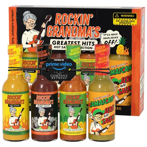 Vista 11 de Rockin' Grandma's Jamaican Jerk Sauce de Dave's Gourmet, 5 onzas líquidas - Destacado en Prime Video's Jury Duty: Company Retreat - Salsa picante