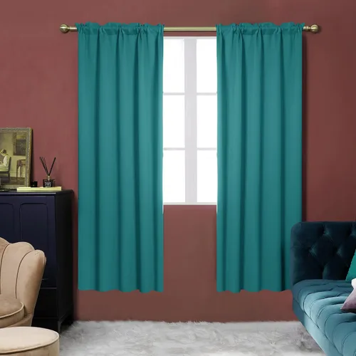 Vista 84 de Deconovo Cortinas opacas, aislamiento térmico, dobladillo para barra, reducción de ruido, certificado Oeko-TEX, cortinas de oscurecimiento
