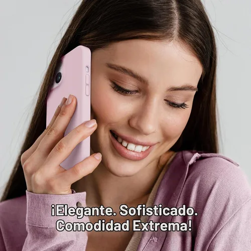 Vista 9 de GONEZ Funda magnética para iPhone 13/14, funda de silicona rosa pastel
