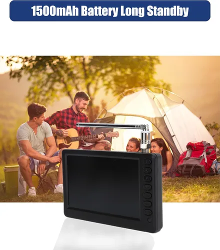 Vista 4 de Zyyini TV portátil de 5 pulgadas, 1080P con antena, batería recargable, USB y tarjeta TF Play, para viajes, camping, personas mayores, niños