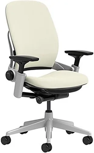 Vista 4 de Steelcase Silla de oficina Leap con ruedas duras tapizadas, regaliz Negro
