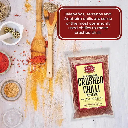 Vista 6 de Copos de pimiento rojo triturado de 5 libras a granel - Copos de chile - por Spicy World