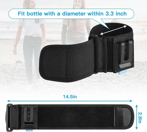 Vista 3 de Xxerciz Soporte para botella de agua con correa ajustable para el hombro, universal para botella para caminar, senderismo, camping
