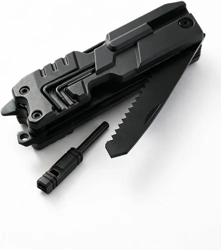 Vista 8 de Cuchillo multibolsillo, 22 en 1, herramientas EDC de equipo de supervivencia con funda de nailon, emergencia, campamento, senderismo, caza, regalo