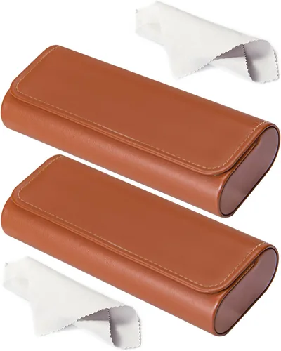 Vista 18 de RayLove Hard Shell Glasses Case, Lightweight Leather Eyeglass Case, Travel-Friendly Sunglasses Protector for Men & Women