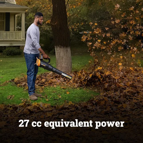 Vista 5 de WORX WP925 - Combo de recortadora de hilo y soplador de hojas, 15 pulgadas y 40 V con eje de fibra de carbono, soplador eléctrico silencioso de 530