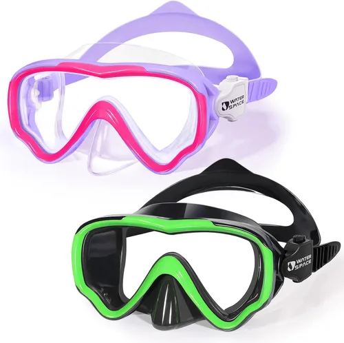 Vista 9 de Water Space Gafas de natación para niños con cubierta de nariz para niños y jóvenes de 3 a 15 años, lentes antiroturas con protección UV, sin fugas