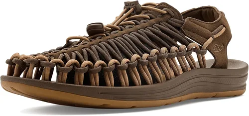 Vista 9 de KEEN Sandalias clásicas Uneek de dos cuerdas para hombre Timberwolf/Plaza Taupe