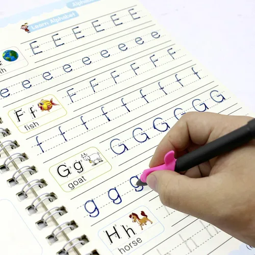 Vista 7 de Tuzuaol 4PCS Grooved Handwriting Practice for Kids Age 3-5 Preschool Children, Reusable Magic Practice Papers for Painting and Calligraphy