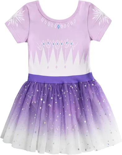 Vista 2 de EQSJIU Leotardos de ballet de unicornio con tutú para niñas pequeñas, vestido de falda de tul de algodón para bailar