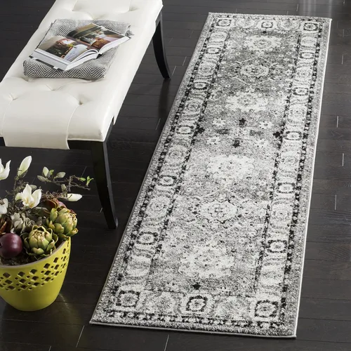 Vista 34 de SAFAVIEH Vintage Hamadan Collection - Alfombra de área de 2 pies 3 pulgadas x 4 pies, naranja y azul, diseño tradicional persa, no desprende pelusa