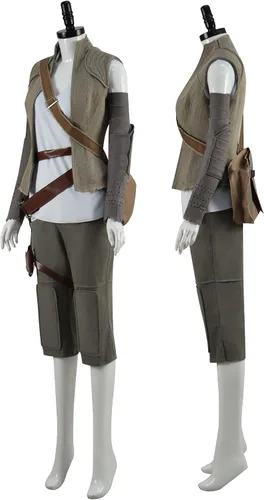 Vista 3 de Disfraz de Rey Skywalker para adultos, uniforme Jedi, conjunto completo de bata con capucha con cinturón, trajes de Halloween para mujer