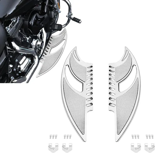 Vista 10 de Pisos Amplios para Motocicleta para Conductor y Pasajero Estriberas Frontales y Traseras para Harley Touring, Electra Glide, Road Glide, Road