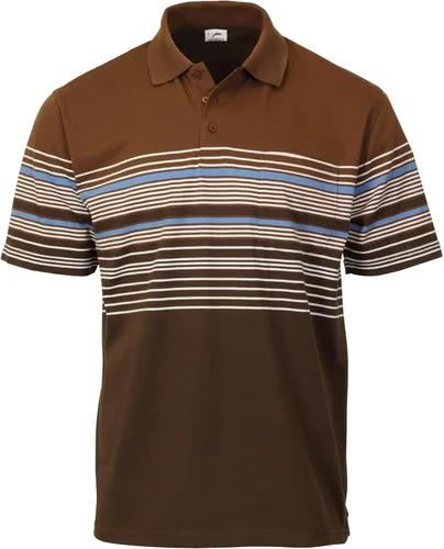 Vista 15 de Gioberti Polo de contraste de rayas dobles para hombre con bolsillo - tinte de hilo 9328b - Gris Con Logo Delfín