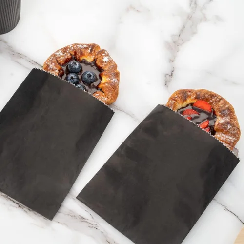 Vista 9 de Restaurantware Bag Tek - Bolsas de sándwich de 7 x 5 pulgadas, 100 bolsas de panadería a prueba de grasa, desechables para microondas, papel negro
