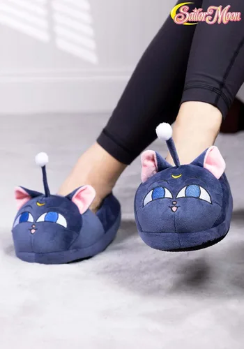 Vista 2 de Pantuflas de personajes 3D Sailor Moon Luna-P para adultos