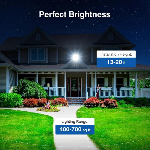 Vista 4 de Farolas solares impermeables para exteriores, 6500K 320°, gran angular, luz solar de estacionamiento 5730LED con sensor de movimiento y control