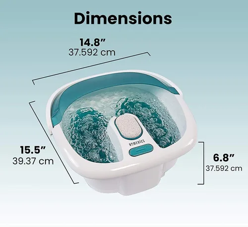 Vista 6 de HoMedics Bubble Spa Elite - Baño de pies, centro de pedicura extraíble 2 en 1, control táctil de dedos, mango fácil sin salpicaduras, FB-450H