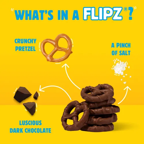 Vista 5 de Flipz Pretzels cubiertos de chocolate oscuro (4 onzas, paquete de 6), aperitivo perfecto dulce, salado y crujiente para adultos y niños