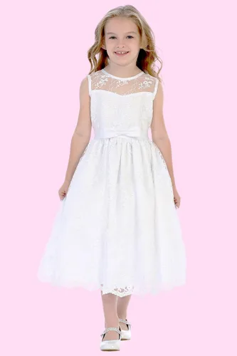 Vista 2 de Vestidos de Primera Comunión para Niñas 7-16 Vestido de Santa Comunión Blanco Vestidos de Primera Comunión para Niñas Plus