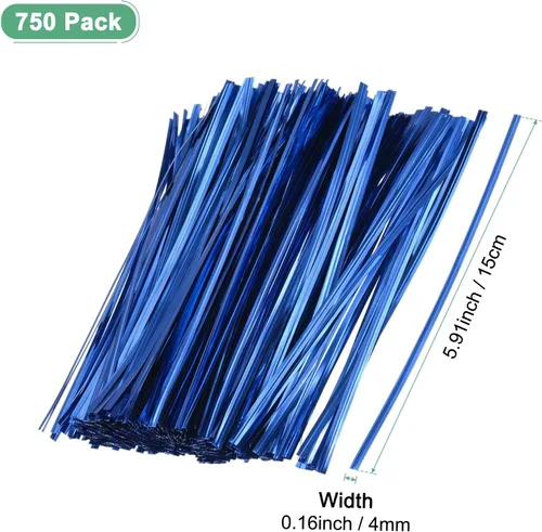 Vista 3 de M METERXITY Paquete de 750 corbatas metálicas de 6 pulgadas para Navidad, decoración de fiestas, plantas de jardín, envoltura de regalos, pan
