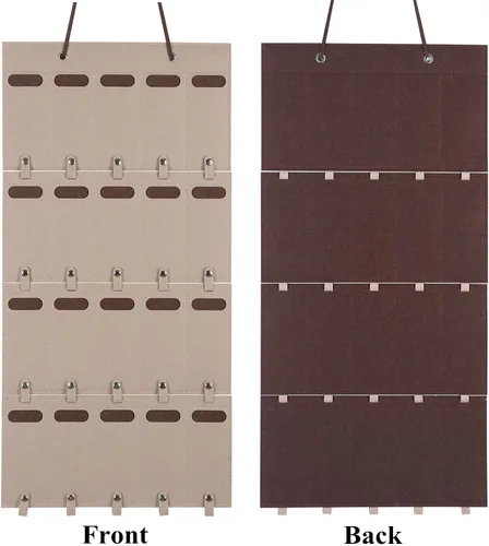 Vista 2 de Organizador de lentes de sol, soporte desmontable para anteojos para colgar en la pared, colgador de bolsillo de fieltro para anteojos con bucles