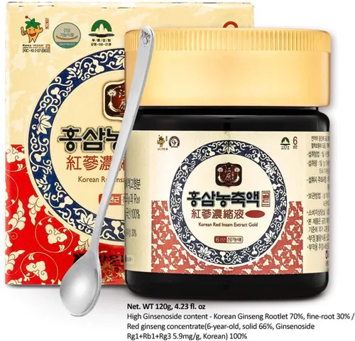 Vista 2 de Gangwoninsam ] Extracto de ginseng rojo coreano de oro, 4.23 onzas líquidas. Nuevo diseño de paquete, contiene extracto de raíz de ginseng rojo