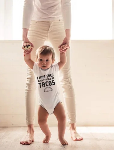 Vista 11 de CBTwear Body de bebé con texto en inglés "I Was Told There Would Be Tacos" - Lindo mameluco de humor unisex para recién nacidos