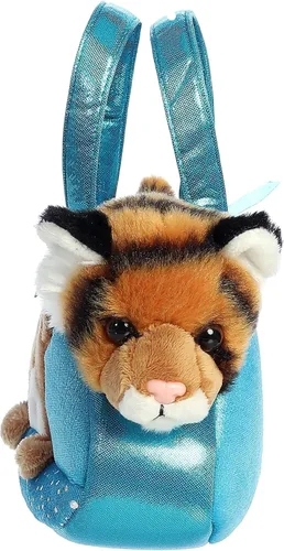 Vista 3 de Aurora® Fashion Fancy Pals™ Peek-A-Boo Tiger™ - Animal de peluche - Compañeros sobre la marcha - Accesorios elegantes - Naranja 7 pulgadas