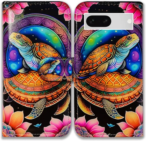 Vista 9 de Bcov Funda para Pixel 7a, diseño de pájaro negro de cuero verde con tapa para teléfono con ranura para tarjetas, soporte para Google Pixel 7a