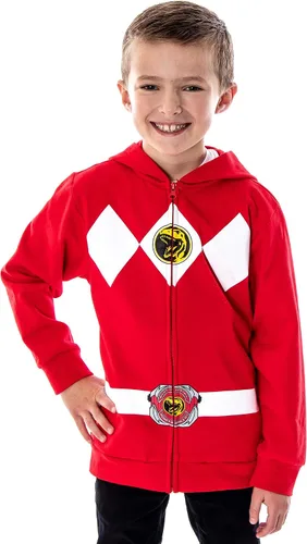 Vista 2 de Power Rangers The Boys - Sudadera con capucha con cremallera completa para disfraz