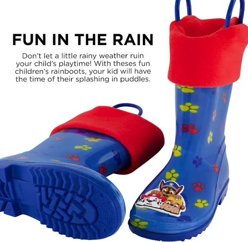 Vista 4 de Nickelodeon Botas de lluvia unisex para niños con forro extraíble suave para nieve
