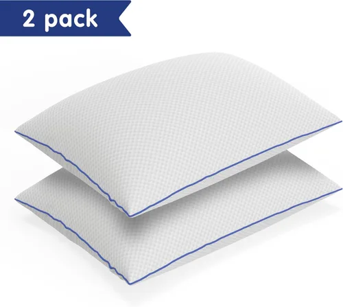 Vista 2 de Vibe Almohada de espuma viscoelástica triturada con gel refrigerante, paquete de 2, de gran tamaño (15 x 27 pulgadas)