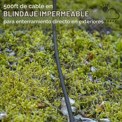 Vista 4 de VIVO Cable Cat5e a granel impermeable de 500 pies, cable Ethernet CCA, caja de extracción UTP, entierro directo al aire libre, negro, CABLE-V011