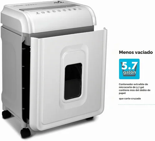 Vista 2 de Aurora Trituradora de papel microcortado/CD y tarjetas de crédito de 12 hojas de alta seguridad con cesta extraíble de 5.7 galones, tiempo