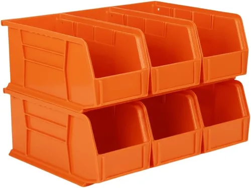 Vista 14 de HE HUDSON EXCHANGE Cubo de almacenamiento apilable de plástico de 11" x 5.5" x 5", amarillo