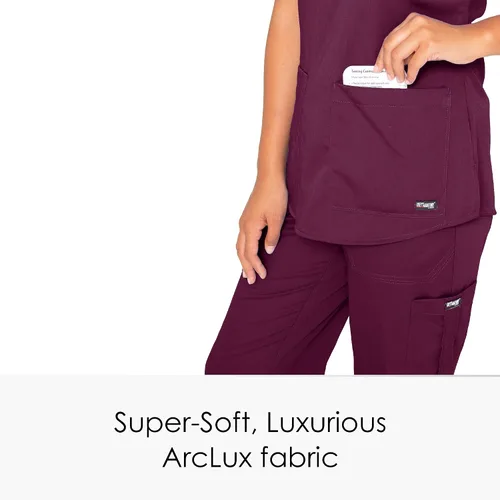 Vista 4 de Uniforme quirúrgico con cuello en V dos bolsillos para mujer Greys Anatomy