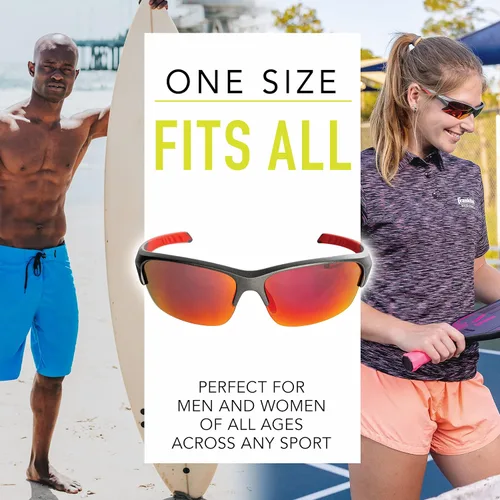 Vista 7 de Franklin Sports Pickleball Sunglasses - All Sport UV Glasses for Tennis, Pickleball, Cycling, Rowing + More - Athletic Shades with Headband + Carry