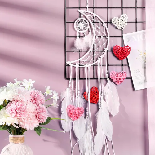 Vista 7 de 24 bolas de ratán en forma de corazón de San Valentín de 2.36 pulgadas, rellenos de tazones de jarrón de corazón, decoración de ratán de mimbre