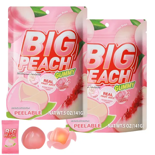 Vista 10 de MetaVita - Dulce de mango grande gomoso – Gomitas de mango pelables envueltas individualmente con puré real puro – Gomoso, sin gluten – Total 282g