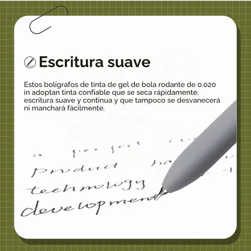 Vista 3 de YOXMJDB Bolígrafos de gel, 10 piezas de 0.5 mm de punta fina, bolígrafos de escritura suave de alta gama, bolígrafos de tinta negra para diario