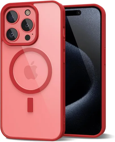 Vista 166 de oakxco Funda magnética transparente compatible con Magsafe, bonita funda delgada y transparente de poliuretano termoplástico no amarillenta, carcasa