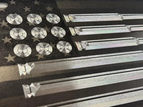 Vista 7 de Combo Laser & Diamond Etched - Placa de matrícula delantera con diseño de bandera de EE. UU
