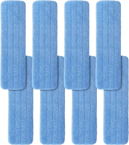 Vista 9 de Reemplazo de almohadillas de microfibra para cabezal de mopa comercial Rubbermaid de 24 pulgadas - Juego de 8 recambios de limpieza comercial húmeda
