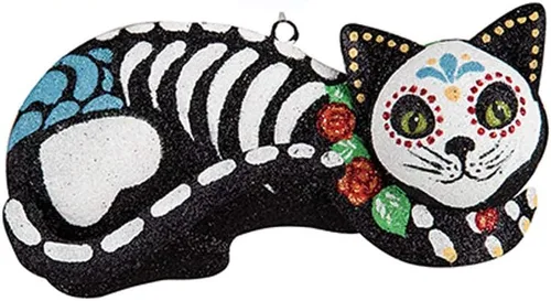 Vista 3 de GALLERIE II Adorno Dia De Muertos de Calavera de Azúcar, Surtido de 3, A/3 Negro