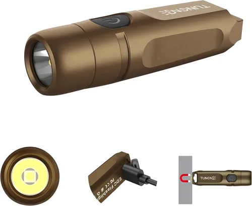 Vista 12 de Linterna recargable S15 con llavero 2 unidades, 650 lúmenes súper brillante EDC mini luz LED, luz de bolsillo portátil para emergencias, senderismo