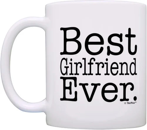 Vista 3 de ThisWear Regalo de cumpleaños para novia, mejor novia, regalo de 11 oz, taza de café de cerámica, taza de té, color blanco