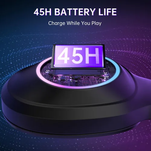 Vista 7 de AOC - Auriculares inalámbricos para juegos compatibles con PS5/4, Nintendo Switch, PC, auriculares Bluetooth 5.4 y 2.4GHz para juegos con micrófono
