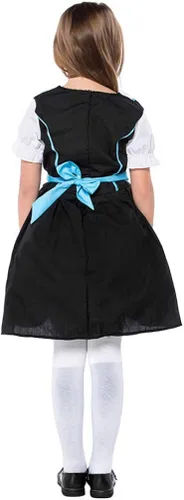 Vista 8 de ABOOFAN Vestido para niñas Oktoberfest disfraz de niña de cerveza vestido de fraulein bávaro disfraz de sirvienta de bar azul negro talla L