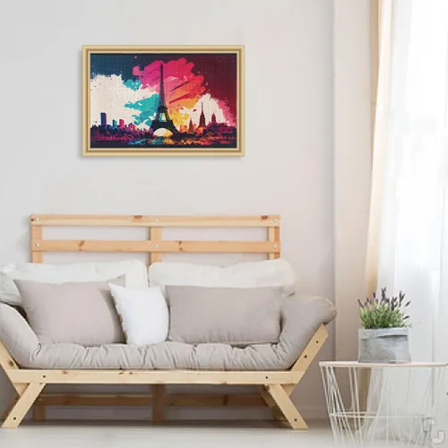 Vista 6 de Painting Paris Jigsaw Puzzle, Paper Wood Composite Material Zigsaw with Storage Bag and Reference Picture Easy to Solve 500/1000 Pieces